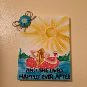 HAND PAINTED BEACH CANVAS.... “and she lived...